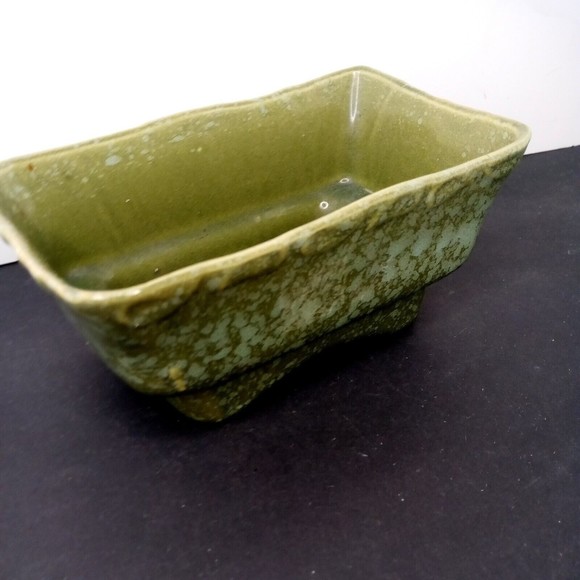 Vintage Brush Pottery Green Sponge White Planter 405-6 USA - Picture 6 of 13